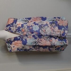 Collection By Bobeau Blue Orange Floral Sleeveless Blouse Sheer Size 1X